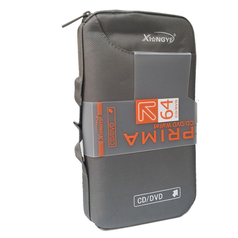 Étui de rangement pour DVD et CD, capacité de 96/64 disques, support pour voiture, sac de transport Portable pour accessoires DVD et CD: For 64 CD Gray