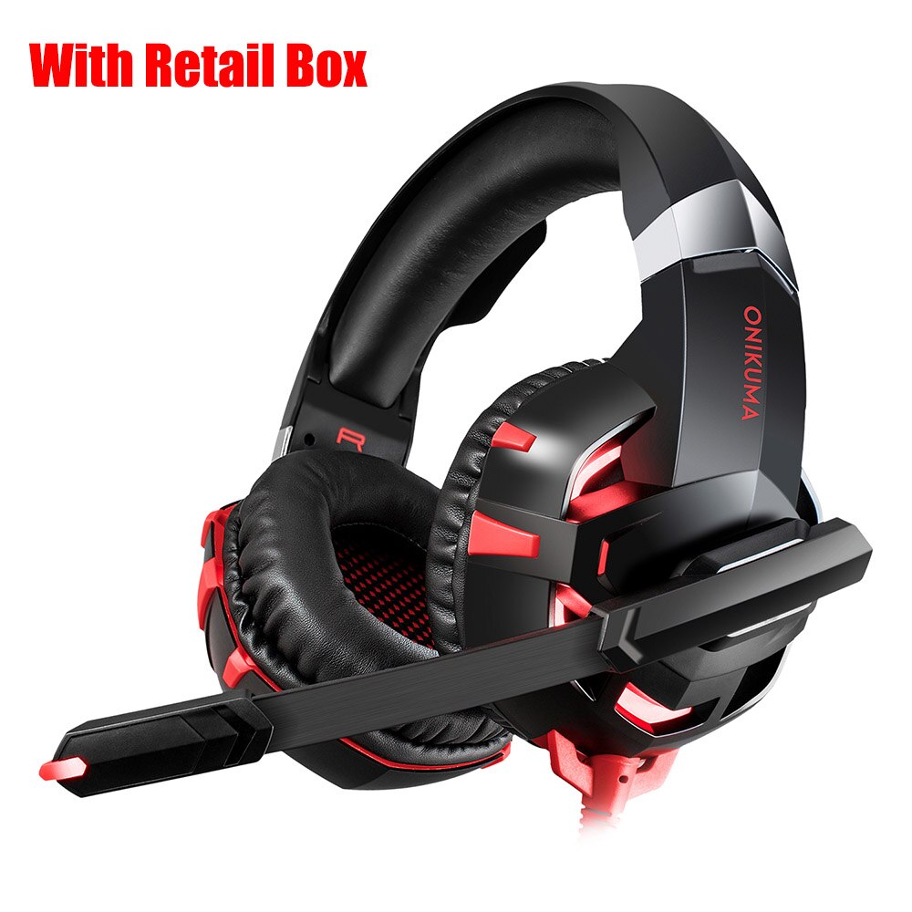 ONIKUMA – Casque d&#39;écoute de jeu K2A, son stéréo filaire USB, avec Microphone, pour PC Xbox One /Laptop: Red With Box
