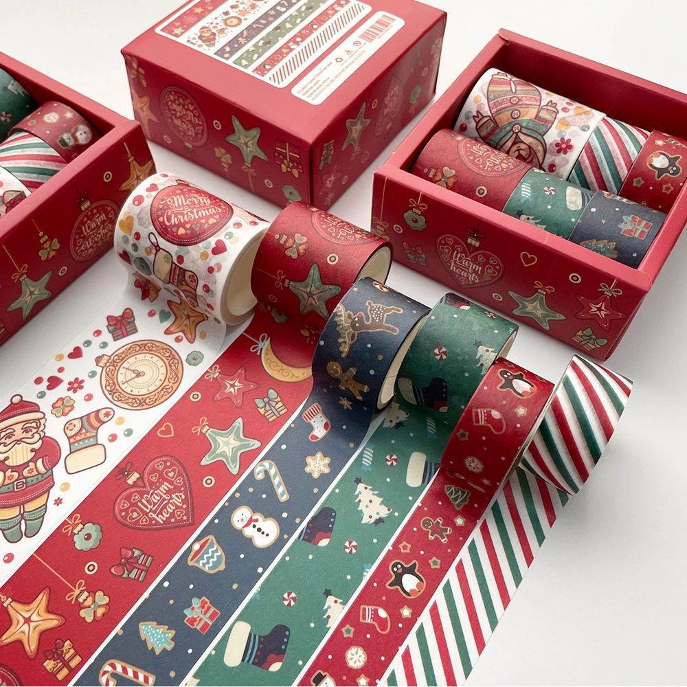 Handbook Decor Scrapbooking Sticker Office Supplies Decorative Tape Masking Tape Christmas Tape Set Adhesive Tape