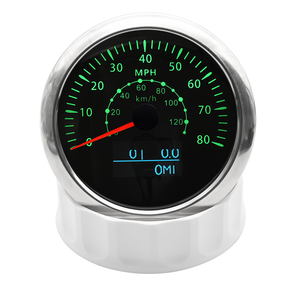 80MPH 120KMH Gps Snelheidsmeter 3 In 1 85Mm Multifunctionele Gauge Met Cog Reis Totaal Kilometers Voor Auto Boot Motorfiets 7 Kleur Tegenlicht