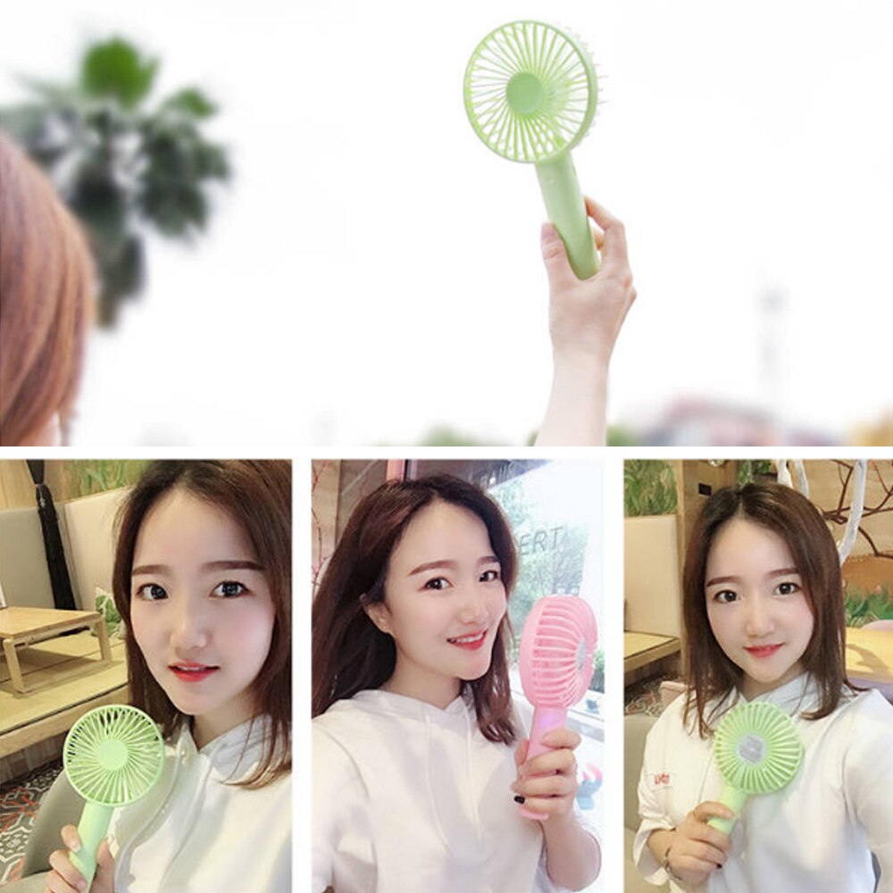 1 Pcs Handheld Persoonlijke Mini Fan Usb Oplaadbare Draagbare Ventilator Koeler Met Strap Verstelbare 3 Speed Voor Kantoor Outdoor Reizen