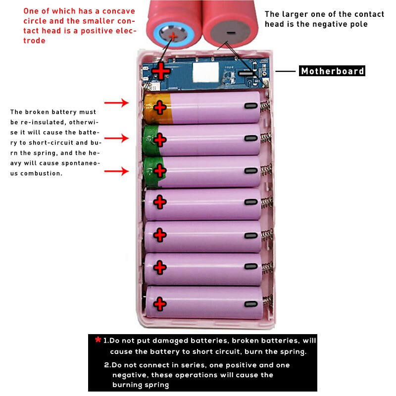 20000 mah diy strömbank fallet 8 x 18650 batteriladdnings förvaringsbox 5v dual usb typ c android mikro usb-gränssnitt för smarta telefoner