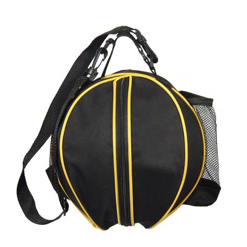 Bolsa de hombro de bola deportiva portátil, mochila de almacenamiento para baloncesto, fútbol, voleibol, bolso de mano, correa de hombro de forma redonda: Black Single Bag
