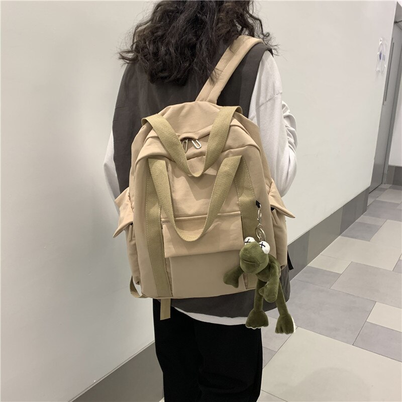 Menghuo Nylon Vrouwen School Rugzakken Leuke Kikker Rugzak Waterdichte Rugzak Schooltassen Tienermeisjes Zakken Reistas Mochila