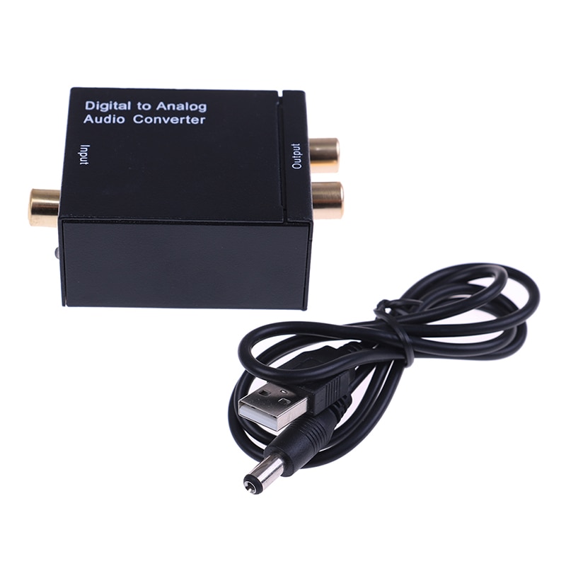 Optical Coaxial Toslink Digital To Analog Audio Converter Adapter RCA L/R Host + USB Power Supply Line + Optical Fiber Line