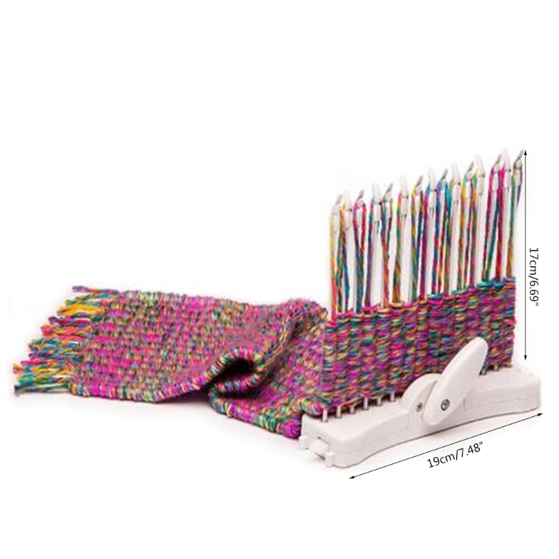 Scarf Knitting Machine Manual Scarves Weaving Loom Needles DIY Craft Wool Yarn P31B