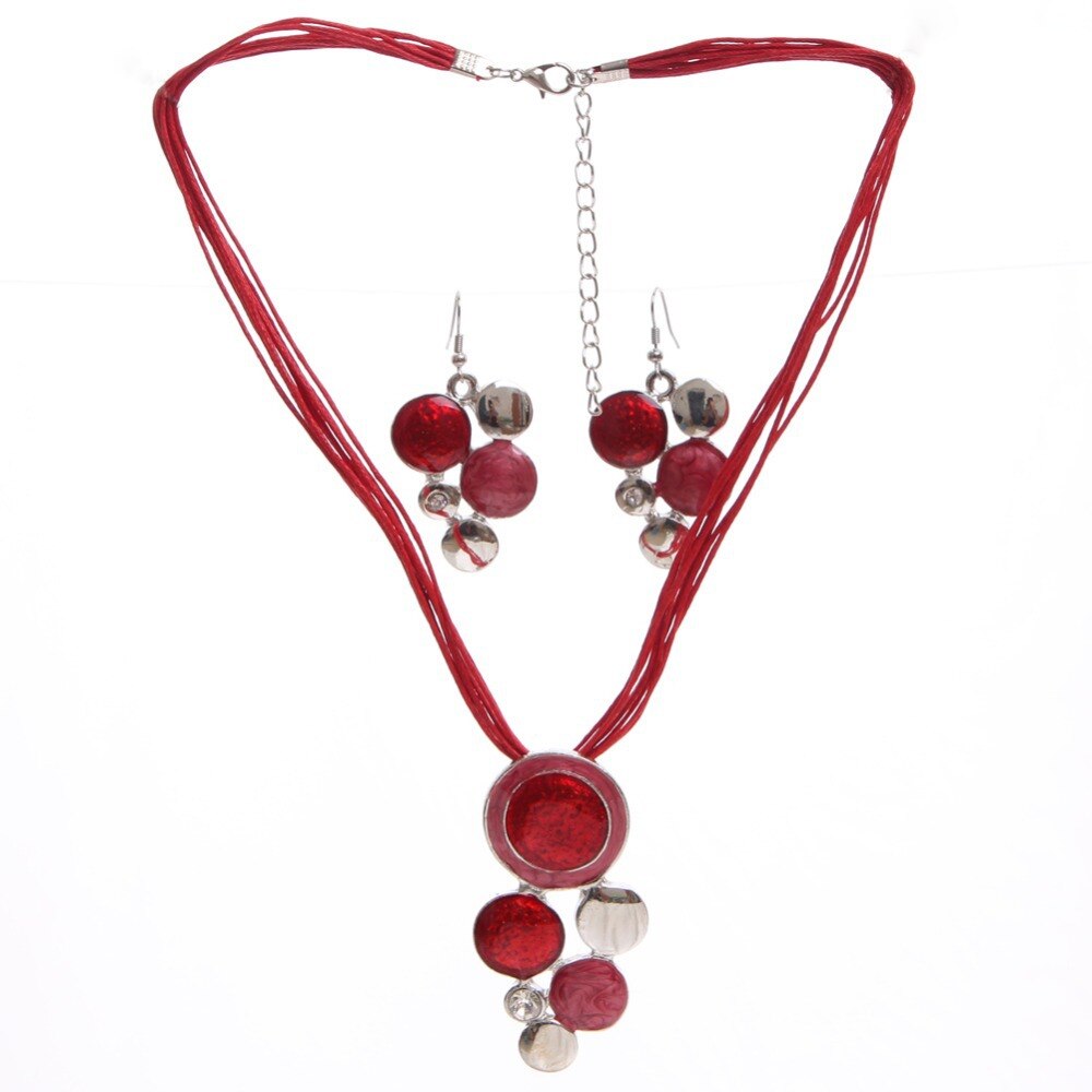 Conjunto de collar y pendientes de boda cromado en plata para mujer, conjunto de joyería fina, cuentas africanas, accesorios para pendientes de novia