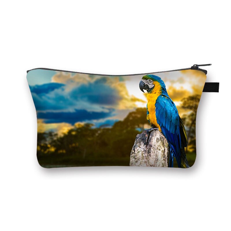 Cute Bird Parrot kosmetyczka kobiety kosmetyczka dziewczyna organizator etui kosmetyki dla kobiet Case kobiece torby podróżne ze schowkiem: shzbparrot12