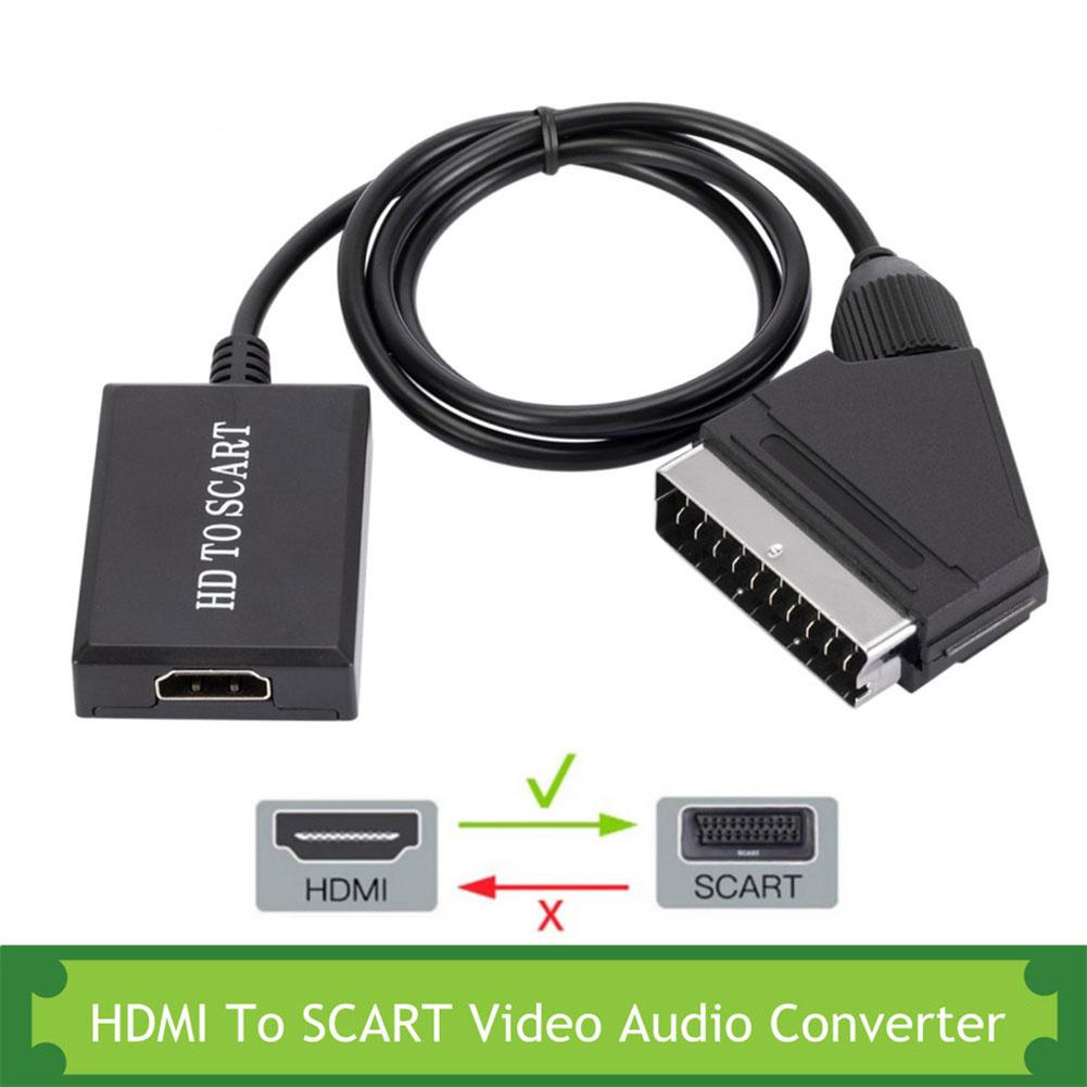 Hd 1080p Hdmi-compatible Input To Scart Video Output Audio Converter Adapter Compatible For Crt Tv Vhs Video Recorder: Default Title