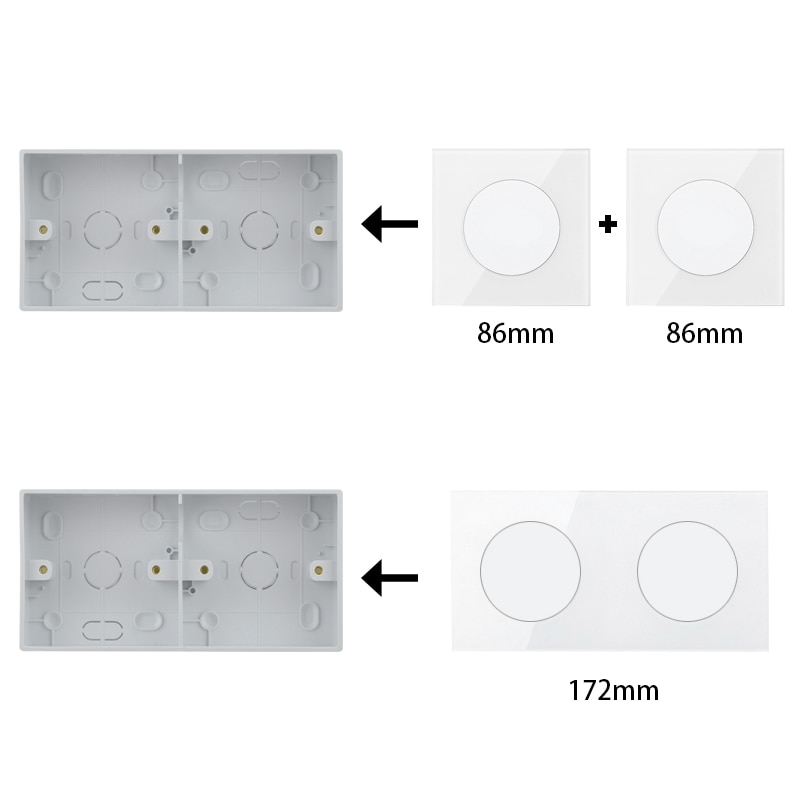 External Installation Box Outside Junction Box Mounting Box Surface Box 2 Gang Box For 172mm*86mm Double Wall Switch And Socket