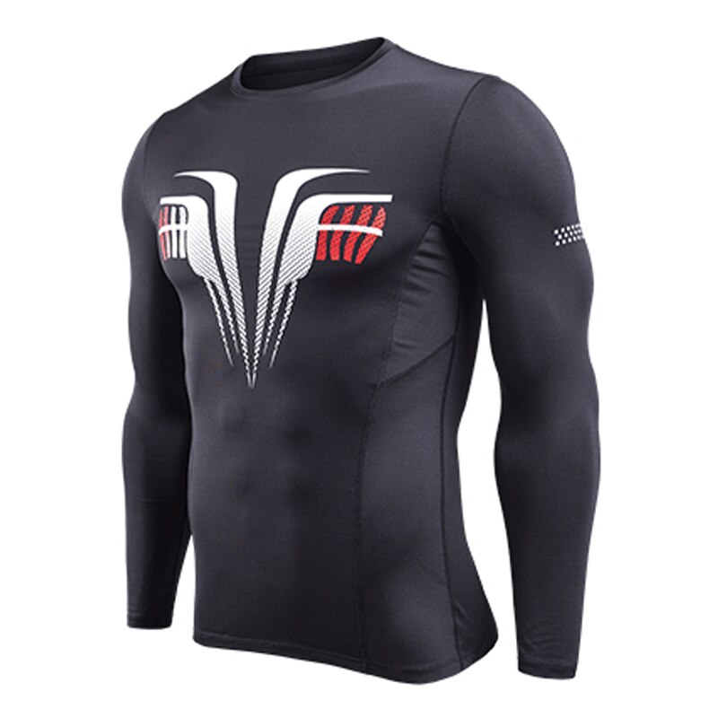 Mma rashgard långärmad löpartröja herr t-shirt elastiska kompressionsskjortor snabbtorkande gym fitness sportkläder toppar