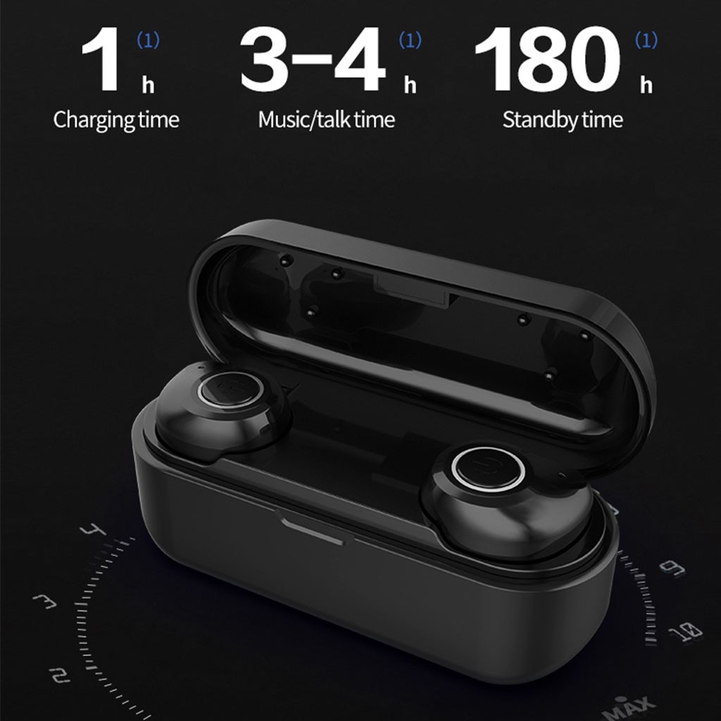 True Wireless stereo Bluetooth 5.0 Earbuds HiFi Stereo Earphone Wireless Stereo Earbuds with HD Microphone Earphone