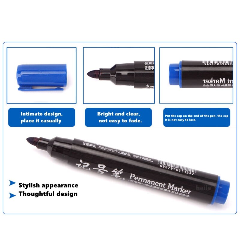 Haile-rotuladores blancos permanentes a prueba de agua, marcadores de tinta oleosa de 3mm para escritura de tela y artesanía, bolígrafos de pintura, suministros de papelería de arte, 2 uds.