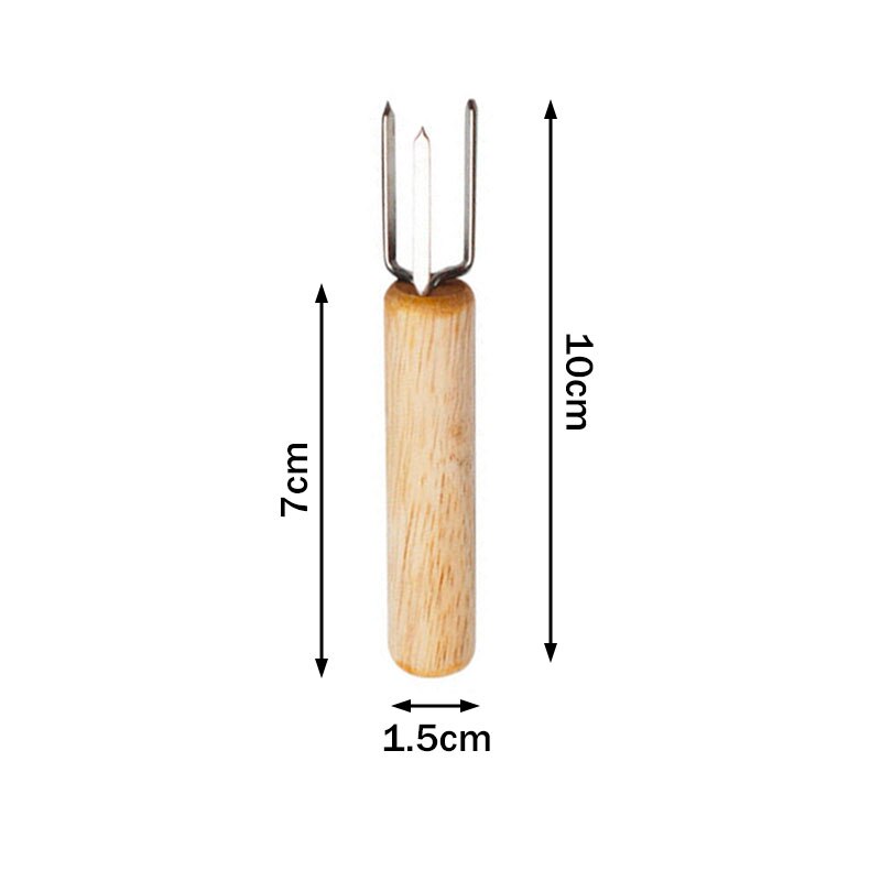 Fruit Vorken Corn Houder Roestvrij Staal/Hout Multi Purpose Herbruikbare Houten Handvat Bbq Benodigdheden Voor Party Camping: Default Title