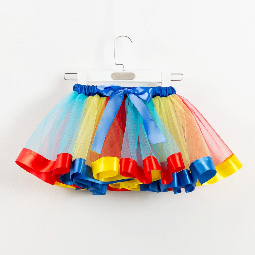 Meisjes Kids Rainbow Tutu Rok Party Dance Ballet Peuter Baby Kostuum Rok + Bow Haarspeld Set prinses Meisje kleding 45 #