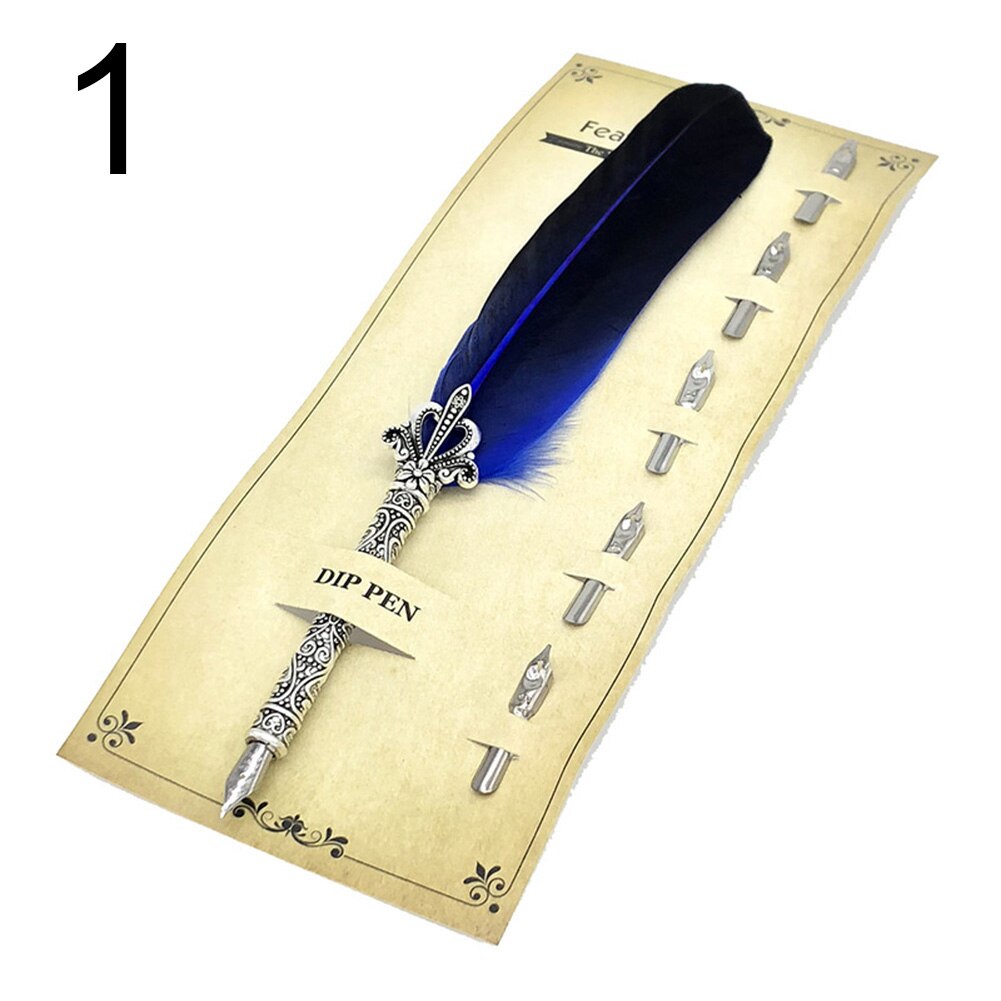 Vintage Plume Plume Stylo Plume Calligraphie Papeterie: Sapphire Blue