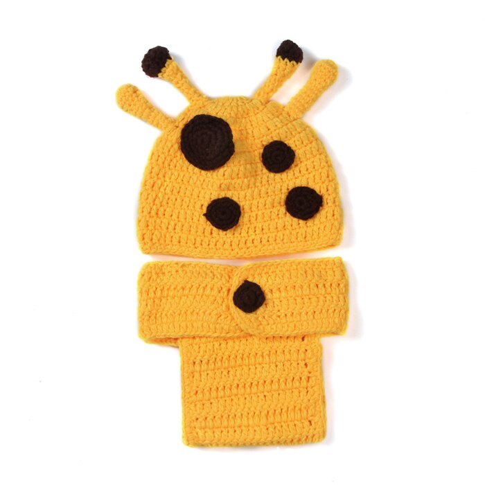 Newborn Baby Crochet Deer Outfits Knitted Infant Photography Props Boys Animal Costume Baby Crochet Clothing Set MZS-14107: Default Title