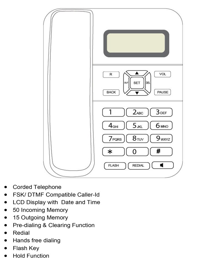 Excelltel Grundlegende entkernt analog telefon PA105 für büro speicher bank schule hotel