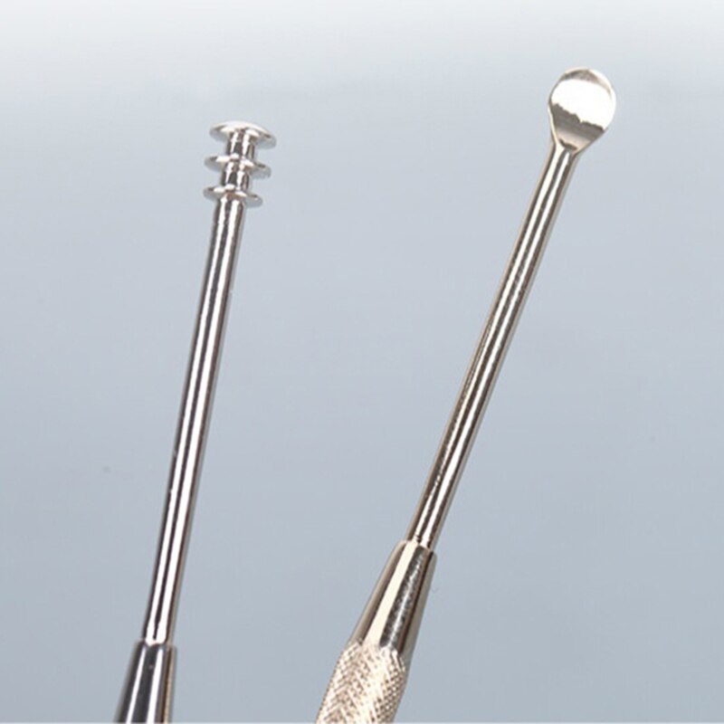 1Pc Double-Ended Rvs Spiraal Oor Pick Lepel Oor Wax Verwijderen Cleaner Ear Care Beauty Tool Draagbare 2 Kleuren