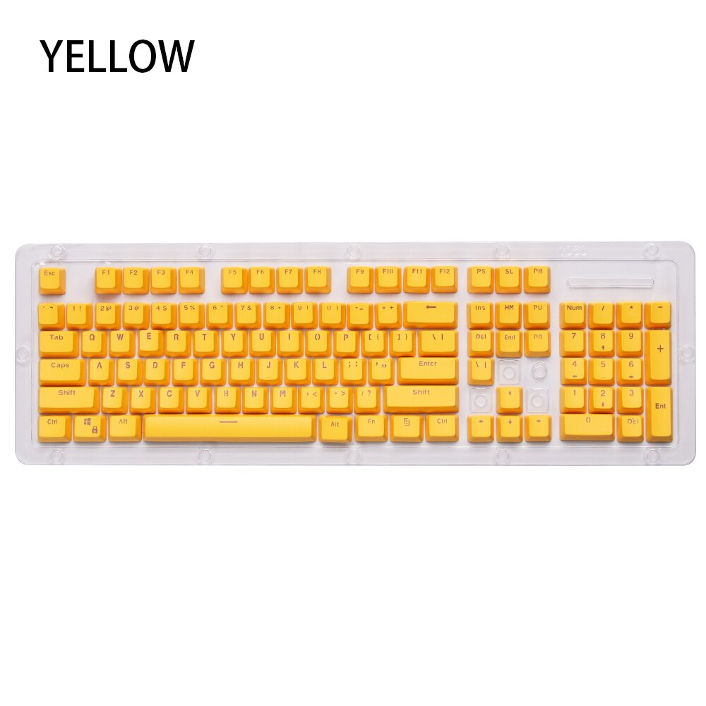 1Set 443*152*30mm Universal PBT 104 Keys Dual-color Backlit Mechanical Keyboard Keycap DIY Keyboard Accessories: Yellow