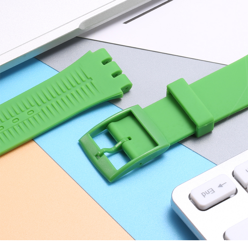 Correa de reloj de silicona de 17 19 y 20mm adecuada para correa de reloj SWATCH, correa de repuesto suave para mujeres y niños, pulsera impermeable con herramienta