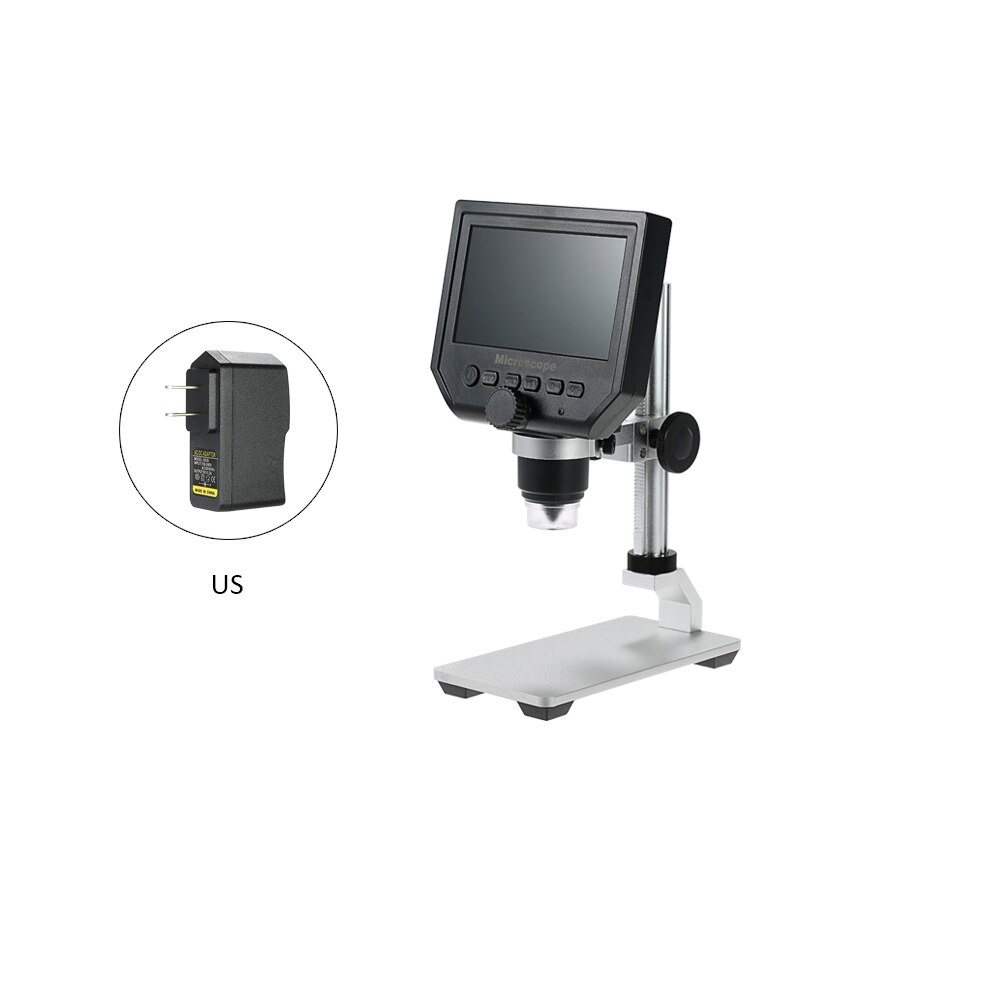 600x 4.3 " 3.6mp digitalt videomikroskop led förstoringsglas för underhåll av mobiltelefon qc/industriell/kollektionsinspektion +ställ: Us plug
