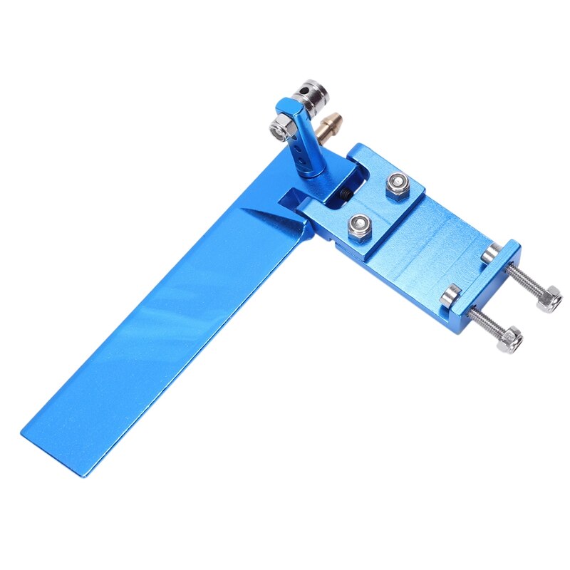 Aluminum Long Rc Boat Rudder With Water Pickup Absorbing Steering For Electric Gas Remote Control Model Parts Cnc(Blue 95Mm)