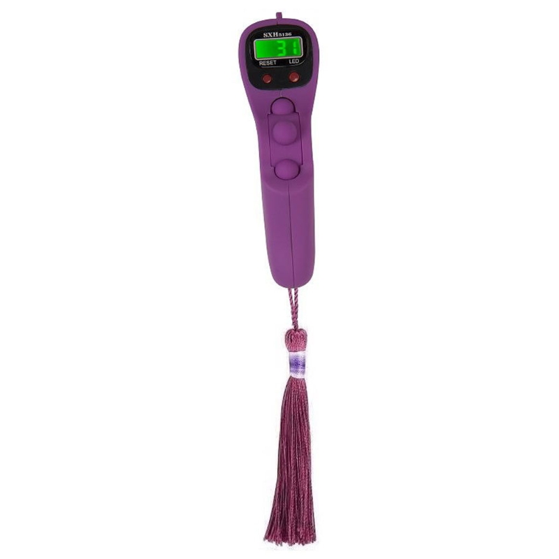 Portable Handheld Digital Beads Counter with Backlight Finger Game Toy Manual Reset Decompression Relaxation Tool for Meditation: Purple