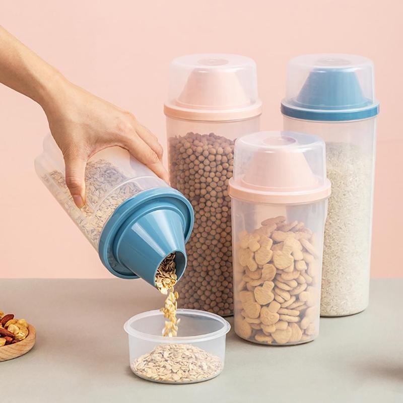1pc opbevaringskrukker med tætningsbeholder til korn, snacks, multifunktionel opbevaring af morgenmadsprodukter, køkkenudstyr