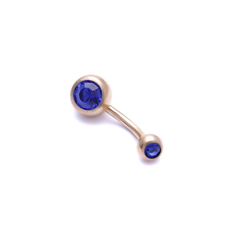 1 Pc Unisex Charm Punk Golden Crystal Rhinestones Navel & Belly Button Rings Body Piercing Jewelry 9 Colors