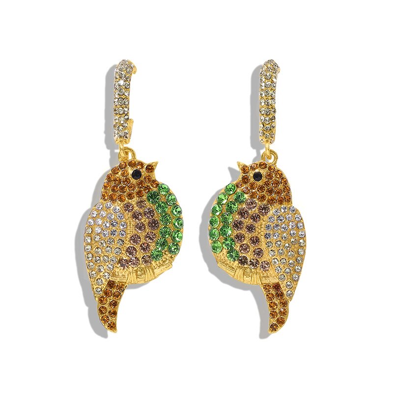 Dvacaman Schichten Kristall Vogel Ohrringe Papagei Strass Boho groß Baumeln ErkläSprosse Ohrringe für Frauen Hochzeit max Schmuck