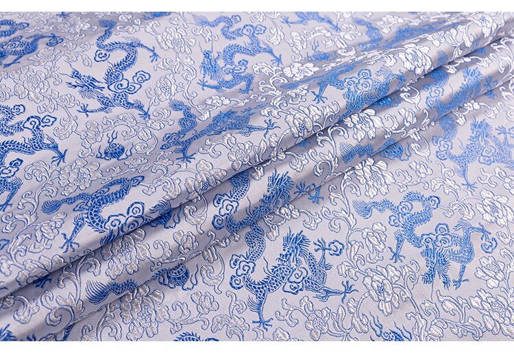 75cm Satin Silk Brocade Fabric Dragon Pattern Fabric for Sewing DIY Material for Clothes Width 75cm: 8