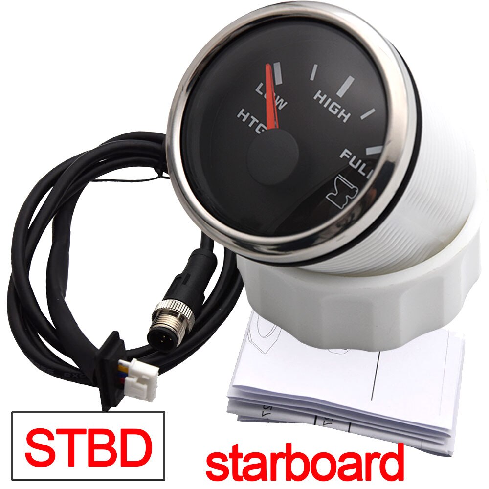 52MM HTG Gauge NMEA2000 Sewage Level Gauge Low High Full Waterproof Boat Sewage Level Meter Marine Holding Tank Level Gauge: Starboard