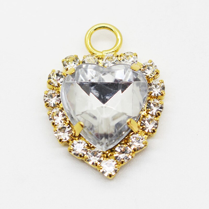 10 sztuk/partia koreański biżuteria akcesoria brzoskwinia serce pazur wiertła ściany pojedyncze wiszące rhinestone wisiorek: 38