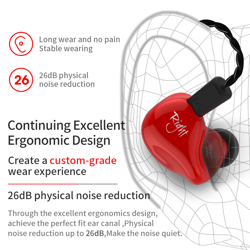 Auriculares estéreo de tecnología híbrida KZ ZS4, auriculares con armazón para Monitor, auriculares para teléfonos y música