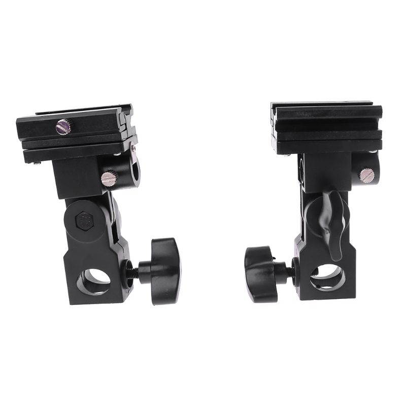 2 Pcs Meking Flash Shoe Speedlite Paraplu Mount Holder Swivel Voor Light Stand Flash Bracket B Voor Trigger -Schoen Flash