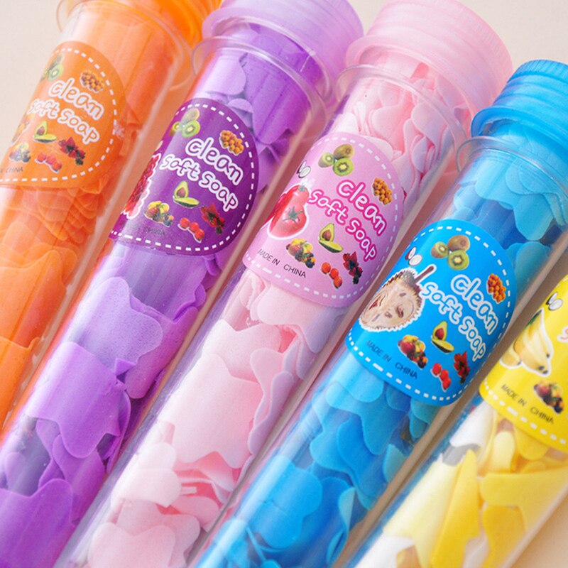 1 szt. Papier mydlany na zewnątrz przenośne mycie ciała w formie kwiatu łazienkowa mydelniczka kolor losowo