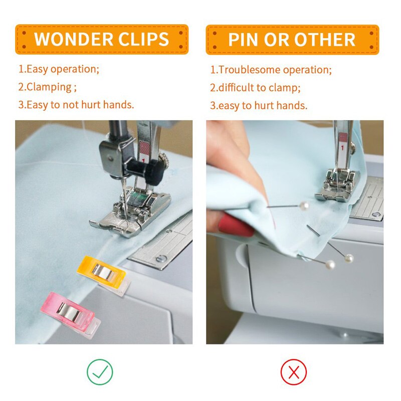 20 stk syning strikning beklædnings clips plast vidunder tøj clips holder til gør-det-selv patchwork stof quilting håndværkssyning strikning