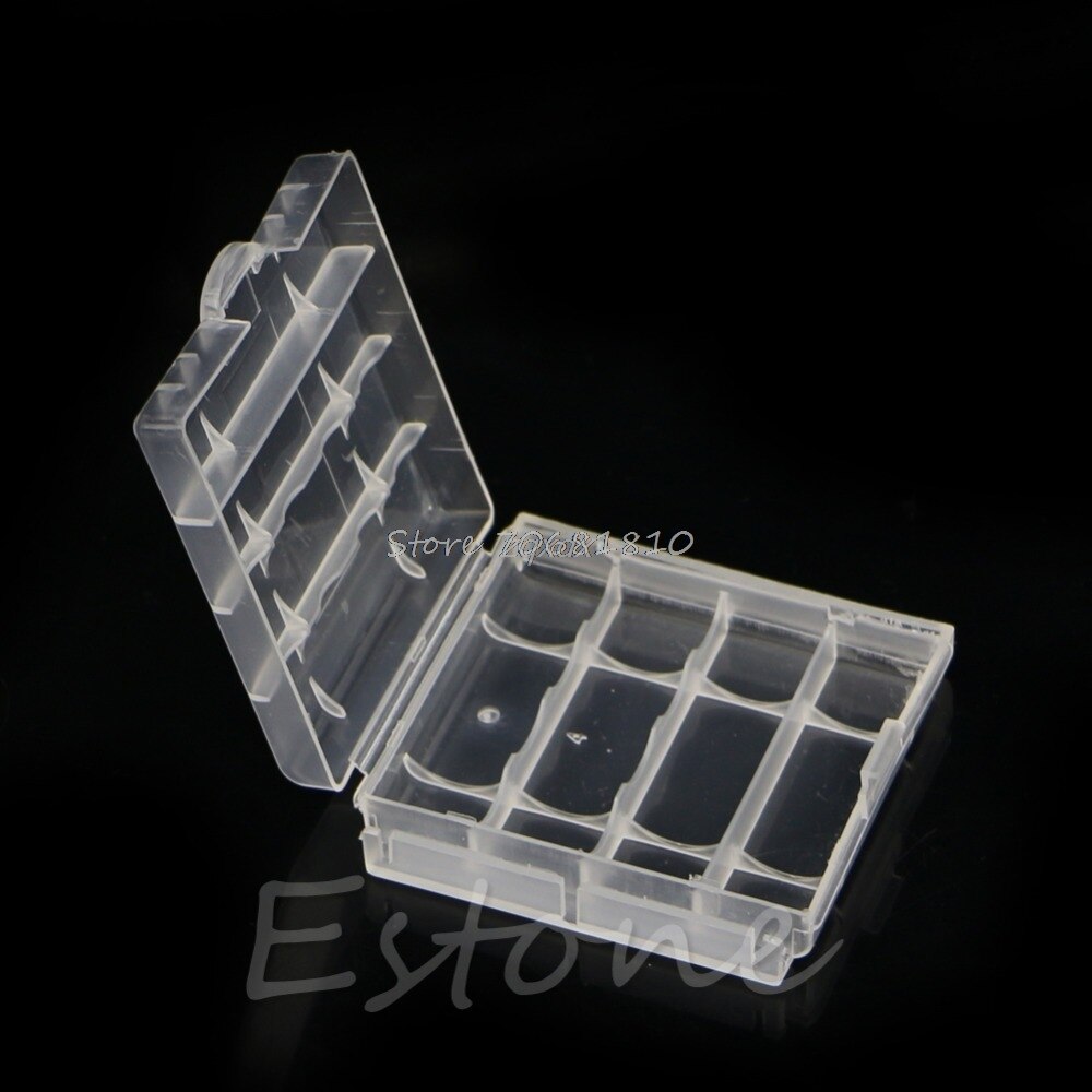 10 Pcs Hard Plastic Blue White Case Cover Holder AA / AAA Battery Storage Box Z17