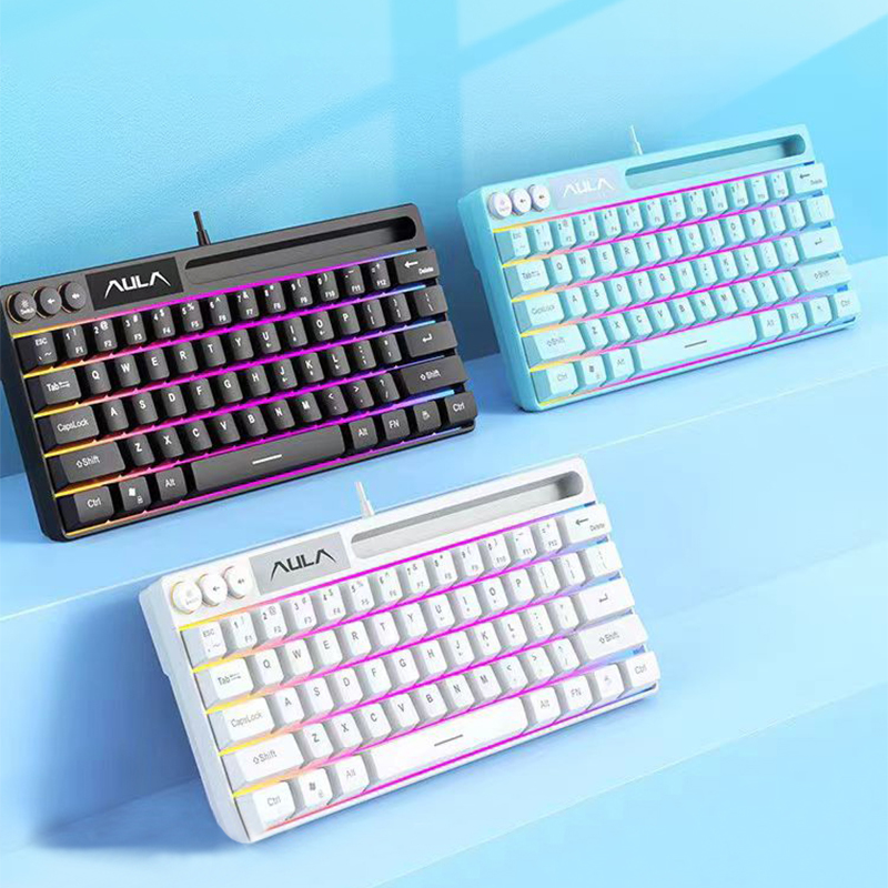 AULA F3061 Mechaniczna klawiatura dotykowa 61-klawiszowa przewodowa mini klawiatura Podświetlana klawiatura RGB Klawiatura do gier laptopa stacjonarnego