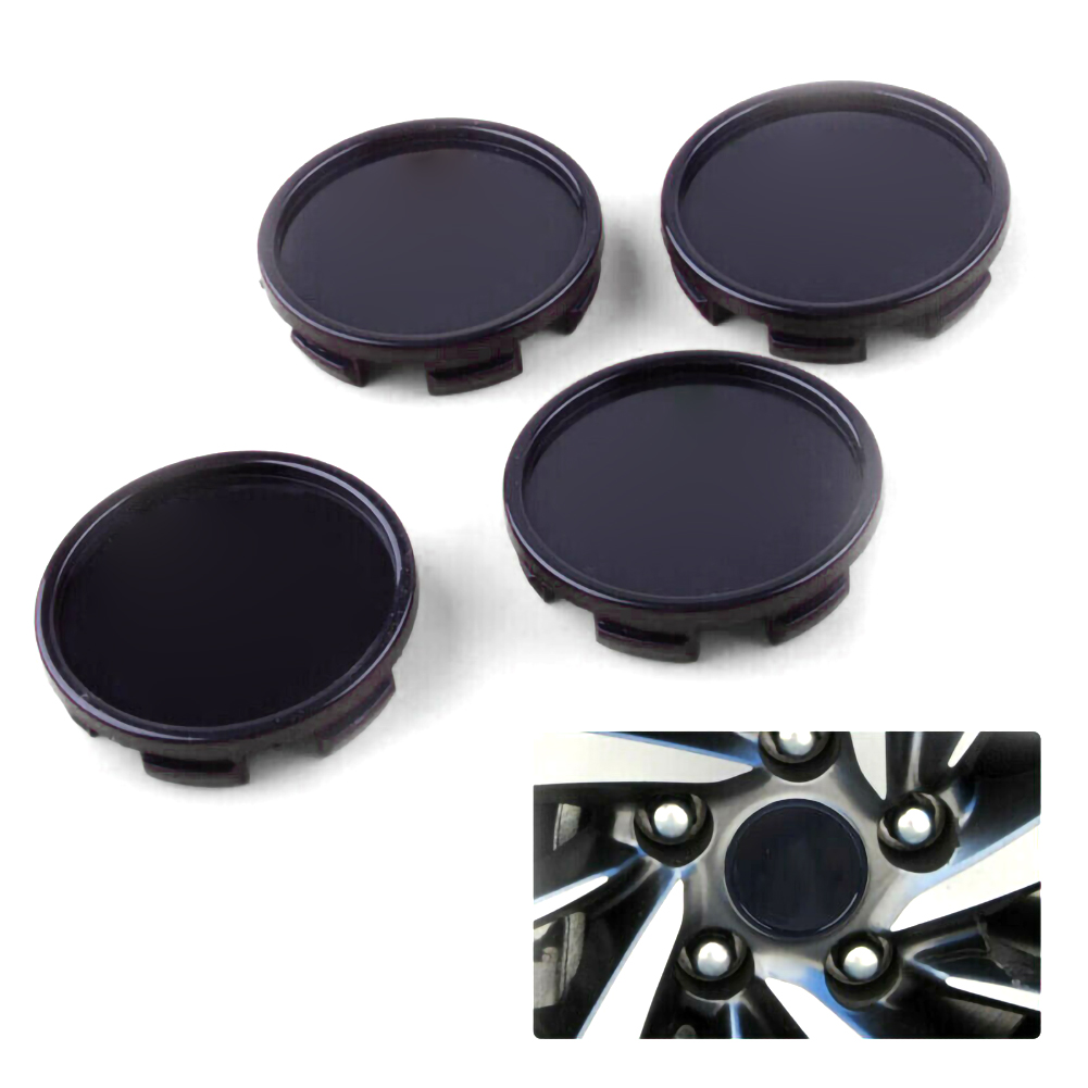 4 st svart abs bilhjul mittnav lock dekorativt lock kit 58mm 53mm bil fälg nav dammtät dekoration märke