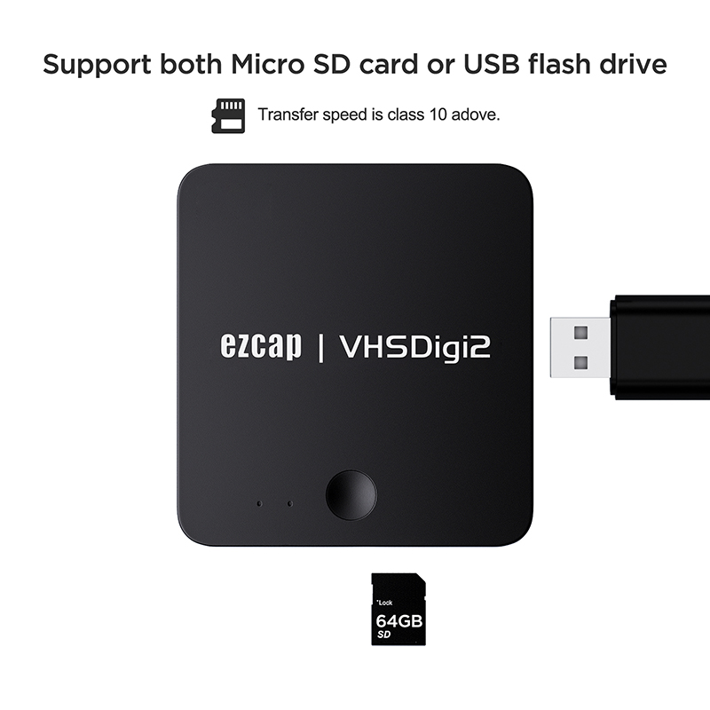 Ezcap 181 av- konverterare inspelare videoinspelning vhs digitaliserare dvd tv-box inspelning till usb flashdisk tf ingen dator behövs hdmi-utgång