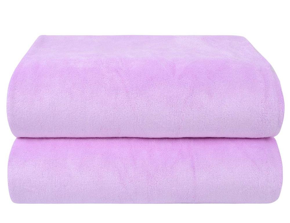 Sunland microfiber badehåndklæder boby hånd badehåndklæde ekstra stort til sport rejser strand camping fitness yoga 31in x 59in 2 stk.: Lys lilla