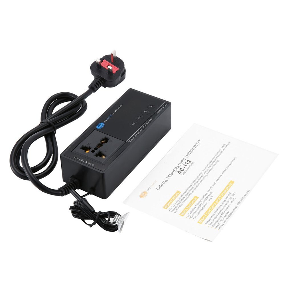 AC-112V Aquarium Reptile Temperature Controller Digital Display Intelligent Plug-in Thermostat Universal Socket Regulator: as show 3