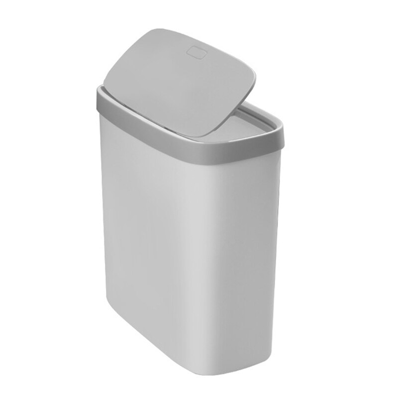 Kitchen Smart Trash Can Bathroom Plastic Trash Can Narrow: Dark Khaki