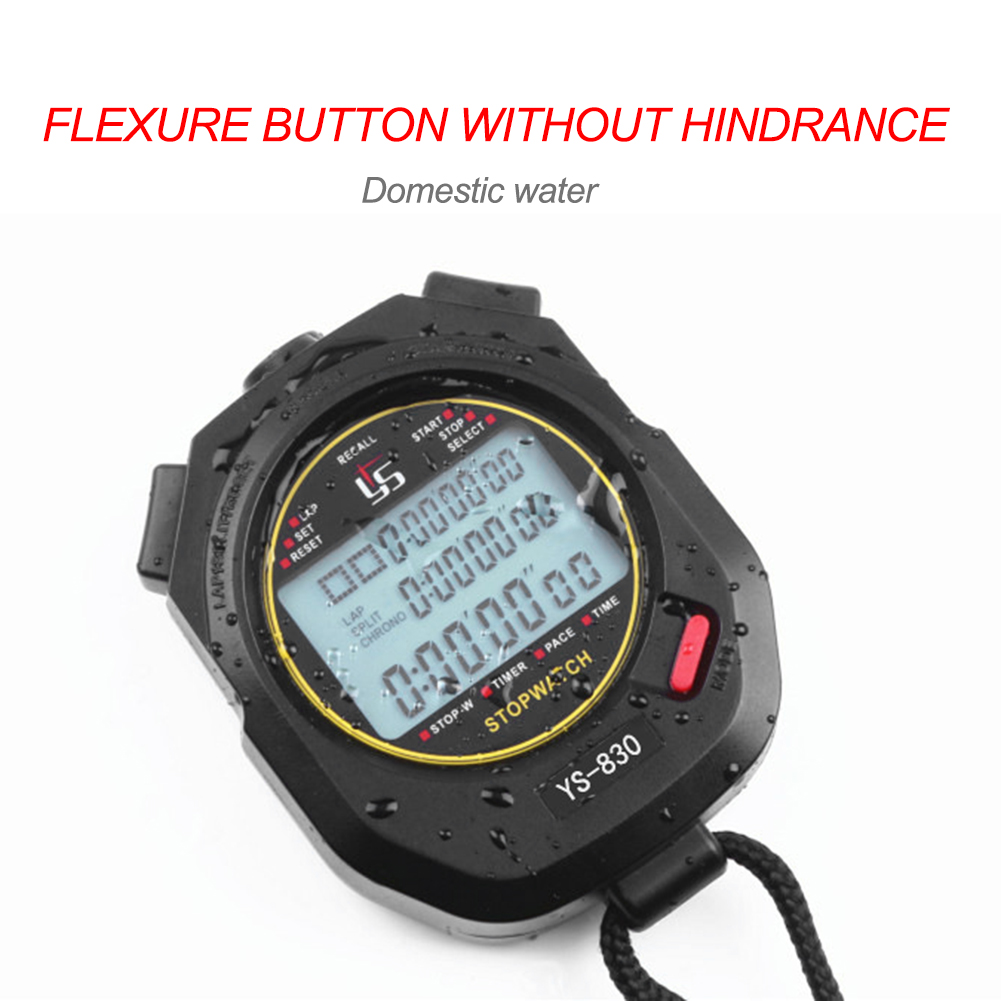 Sport Handheld Stopwatch Timer Alarm Clock Digital Stopwatch1/1000 Second Timing Electronic Chronograph Timer fo r Outdoor Sport