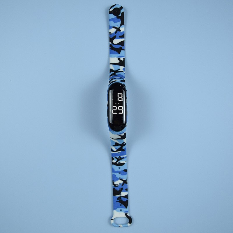 Jonge Liefhebbers Heren Horloges Waterdichte Sport Siliconen Band Horloge Vrouwen Klok Elektronica Led Stappenteller Armband: Blauw