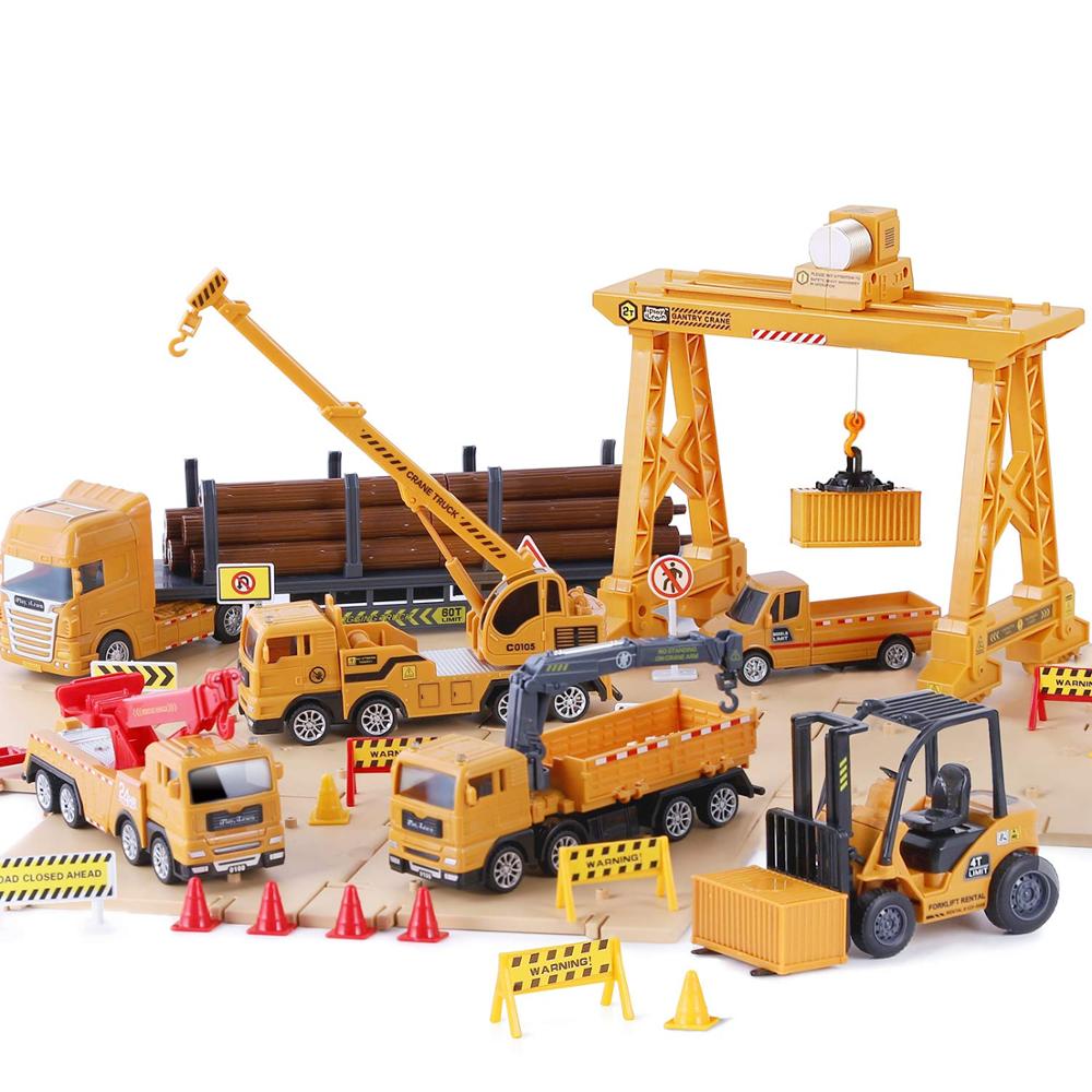 Iplay, Ilearn Truck Speelgoed Sets, bouw Cargo Transport Voertuigen Playset Voor 3 4 5 6 Jarigen Jongens Kids