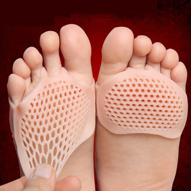 Wysokiej podpiętka żel silikonowy przedniej części stopy klocki oddychające miękkie pielęgnacja stóp protector elastyczna: Sikring