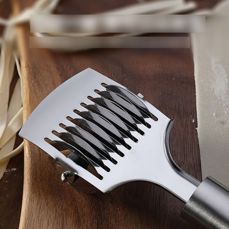 Rustfrit stål manuel spaghetti maker nudler skære kniv sektion skalotteløg skærer køkkenredskaber tilbehør nudleskærer